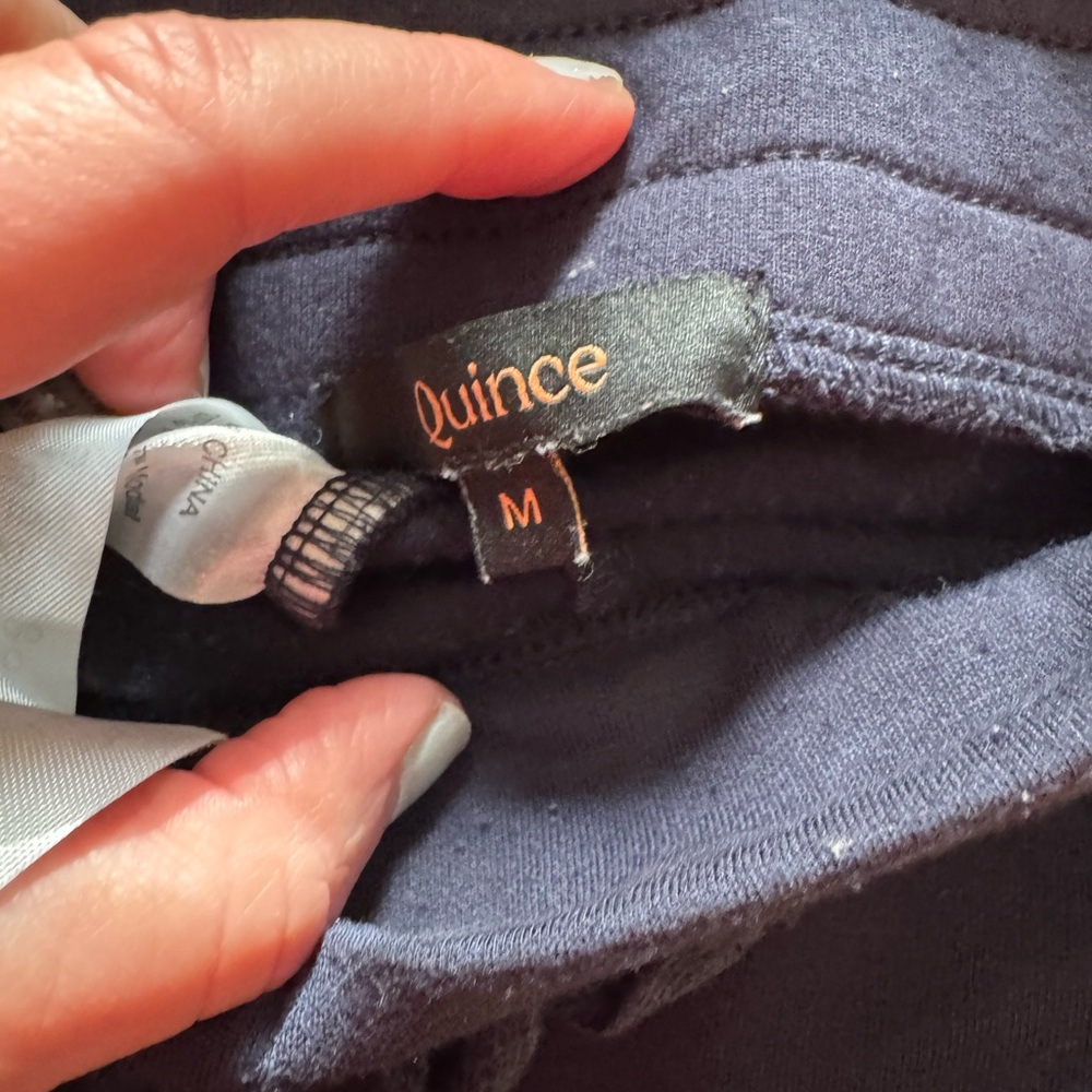 Quince SuperSoft Fleece Cropped Pants in Navy - Picture 4 of 5
